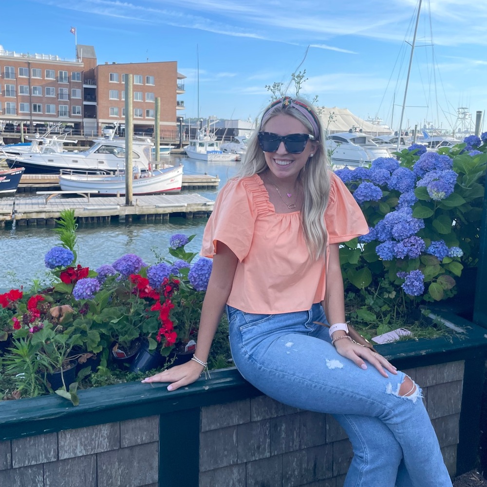 Orange Zara top